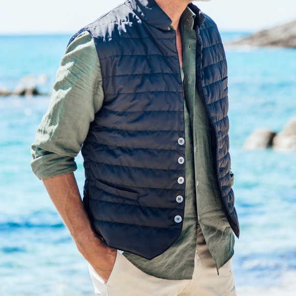 New Arrival! NWT 🇫🇷 Les Canebiers Grey Puffer Vest with Collar - Picture 8 of 10